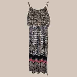 Magic SZ XL Wide Leg Jumpsuit Blouson Top Spaghetti Strap Navy Blue White